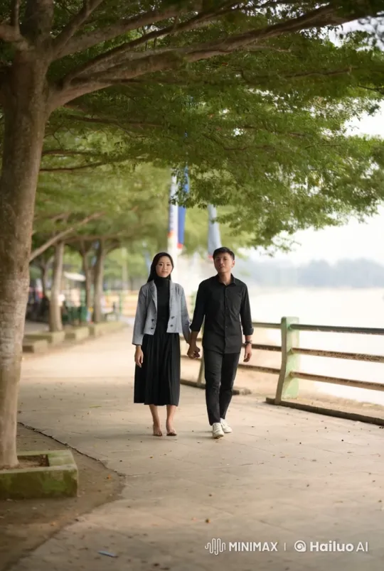 Martial Arts Duo Battles in Peaceful Park Setting – AI Generated Video | Hailuo AI
