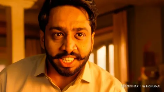 Man's Transformation from Anger to Evil Smile – AI Generated Video | Hailuo AI