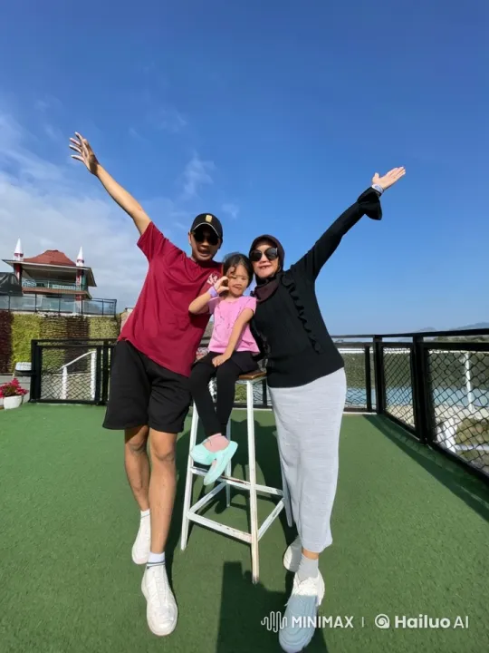 Family Practicing Kung Fu on Rooftop with Joyful Spirit – AI Generated Video | Hailuo AI
