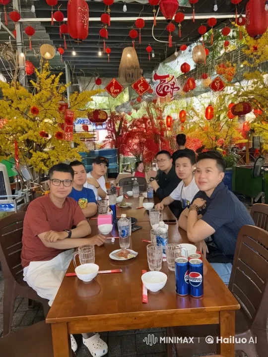 Martial Arts Display Meets Casual Gathering at Festive Outdoor Restaurant – AI Generated Video | Hailuo AI