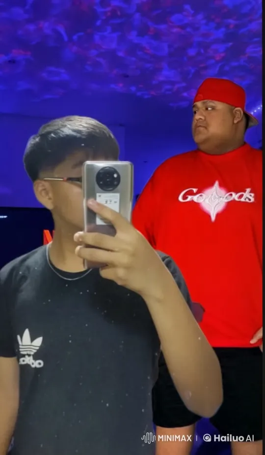 Two Friends Share a Moment Under Cosmic Lights – AI Generated Video | Hailuo AI