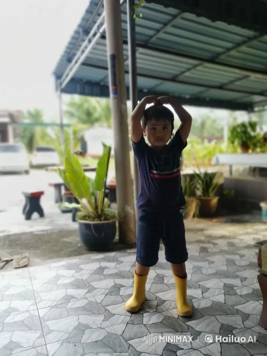 Boy in Rain Boots Embraced by Affectionate Tiger – AI Generated Video | Hailuo AI