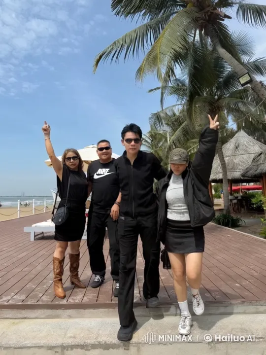 Beachside Friends Demonstrate Kungfu Moves with Energy and Harmony – AI Generated Video | Hailuo AI