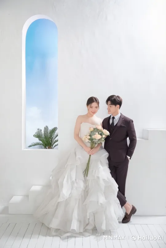 Elegant Wedding Couple Performs Kungfu Choreography – AI Generated Video | Hailuo AI