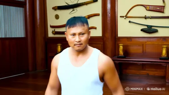 Martial Artist Showcase in Traditional Dojo – AI Generated Video | Hailuo AI