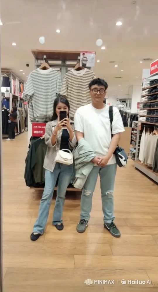 Casual Outfits and Playful Kung Fu in Clothing Store – AI Generated Video | Hailuo AI