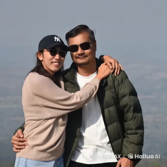 Couple Playfully Spar in Kung Fu Fight on Hilltop – AI Generated Video | Hailuo AI