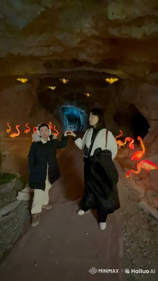 Playful Kung Fu Fight in Illuminated Cave – AI Generated Video | Hailuo AI