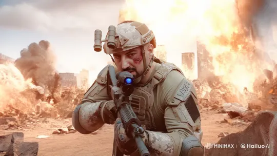Battle-hardened Soldier in Post-Apocalyptic Warzone – AI Generated Video | Hailuo AI
