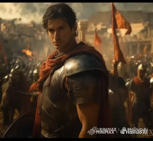 Adonis Meets Aphrodite Amidst Ancient Battle Preparations – AI Generated Video | Hailuo AI