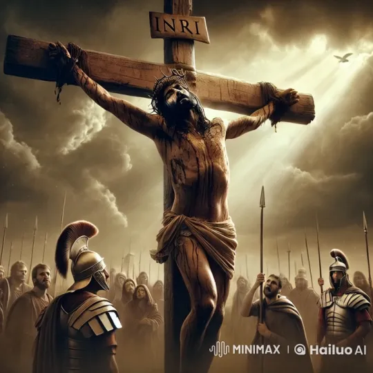 Dramatic Portrayal of Jesus' Crucifixion Amid Stormy Skies – AI Generated Video | Hailuo AI