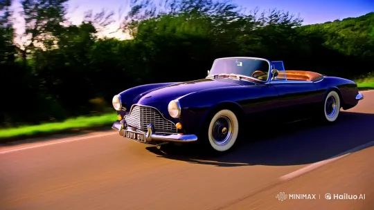 Classic Car's Golden Hour Journey – AI Generated Video | Hailuo AI