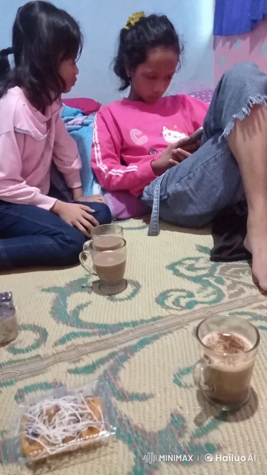Girls Mimic Kung Fu Moves in Cozy Room – AI Generated Video | Hailuo AI