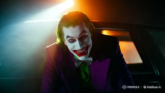 Joker's Sinister Charm in Shadowed Car Scene – AI Generated Video | Hailuo AI