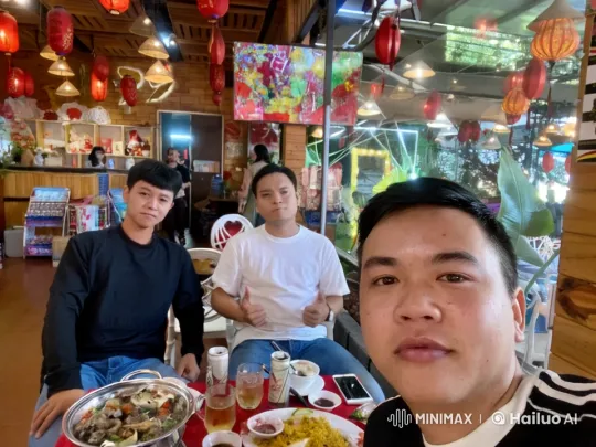 Friends Display Martial Arts in Vibrant Vietnamese Restaurant – AI Generated Video | Hailuo AI