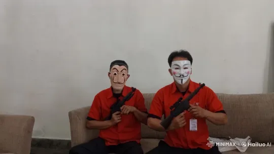 Dynamic Kungfu Performance by Two Men in Red Uniforms – AI Generated Video | Hailuo AI