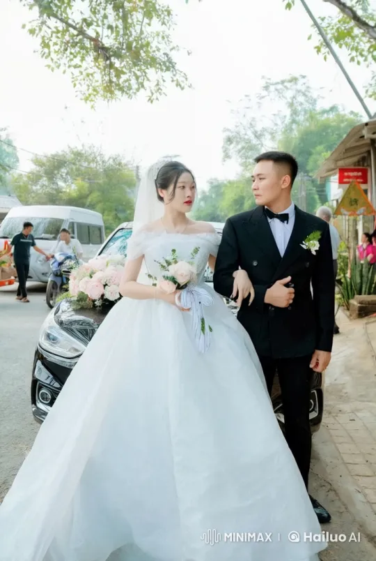 Elegant Newlyweds Surprise with Kung Fu Wedding Battle – AI Generated Video | Hailuo AI