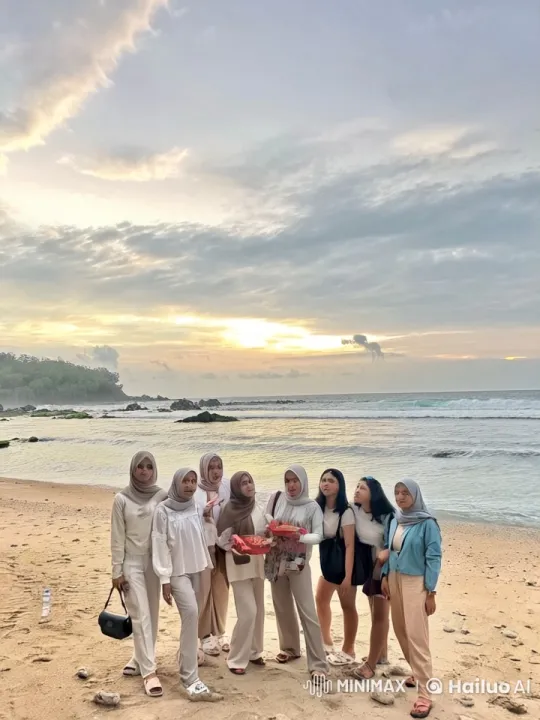 Beach Sunset: Young Women Perform Synchronized Kung Fu – AI Generated Video | Hailuo AI