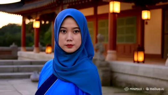 Chinese Courtyard Duel: Hijab-Wearing Martial Artist in Action – AI Generated Video | Hailuo AI