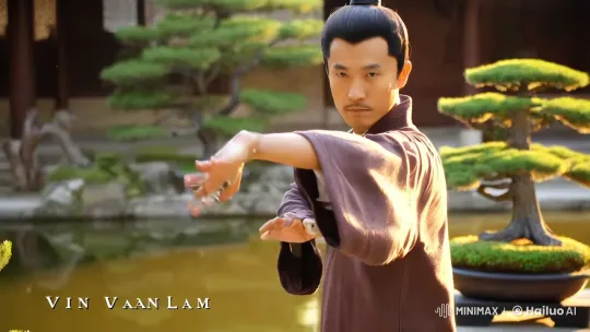 Martial Artist Võ Lâm Performs in Serene Asian Garden – AI Generated Video | Hailuo AI