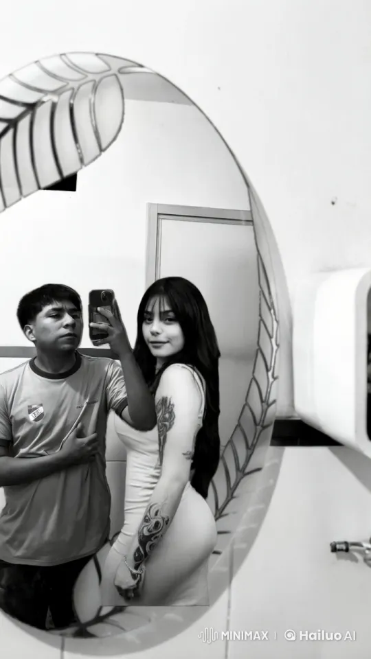 Couple Shares Gentle Kiss in Mirror Selfie – AI Generated Video | Hailuo AI
