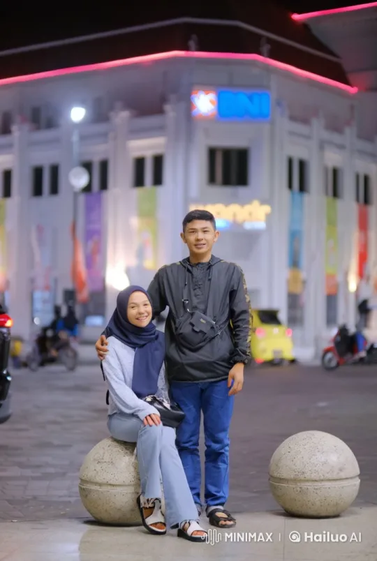 Urban Night Kungfu Display in Front of BNI Building – AI Generated Video | Hailuo AI