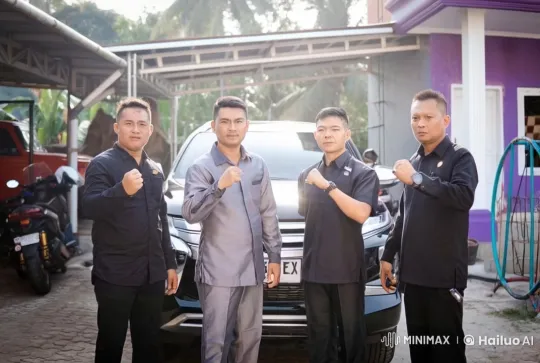 Uniformed Men Perform Synchronized Kungfu by Carport – AI Generated Video | Hailuo AI