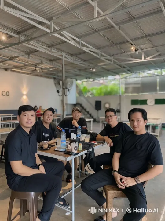 Five Men Perform Synchronized Kungfu in Café – AI Generated Video | Hailuo AI