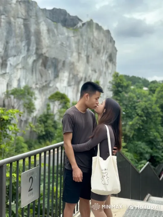 Couple Practicing Kung Fu in Scenic Cliffside Setting – AI Generated Video | Hailuo AI