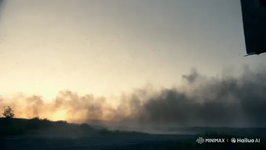 Dystopian Sky with Fading Welcome Billboard – AI Generated Video | Hailuo AI