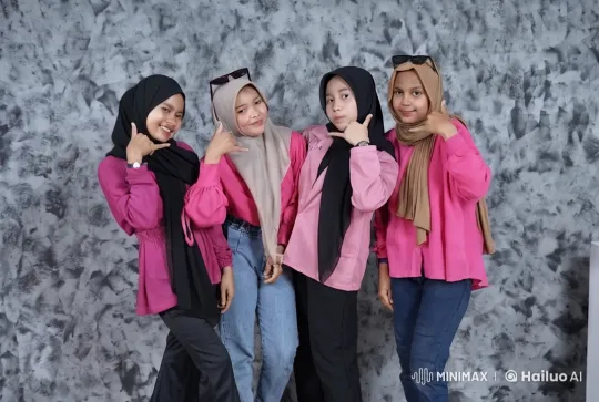 Girls in Pink Perform Kungfu Against Gray Background – AI Generated Video | Hailuo AI