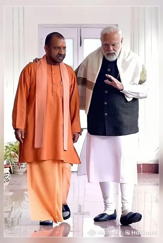 Traditional Indian Attire Disagreement in Bright Hallway – AI Generated Video | Hailuo AI