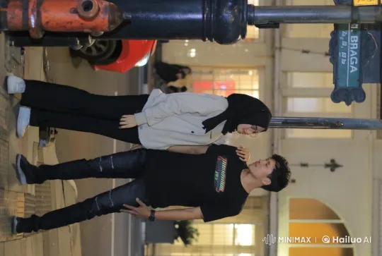 Young Couple Engages in Street Corner Kung Fu Battle – AI Generated Video | Hailuo AI