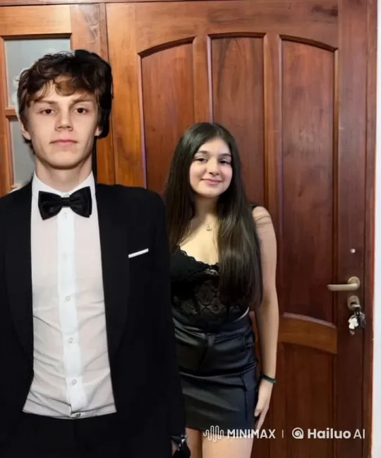 Young Couple's Intimate Moment by Wooden Door – AI Generated Video | Hailuo AI