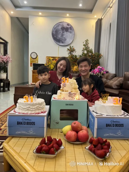 Family Celebrates Special Occasion with Cakes and Warm Atmosphere – AI Generated Video | Hailuo AI