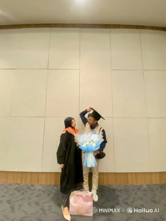 Graduate Celebrates with Playful Kungfu and Bouquet – AI Generated Video | Hailuo AI