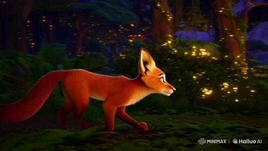 Moonlit Jungle Encounter: Fennec Fox and Lion Cub – AI Generated Video | Hailuo AI