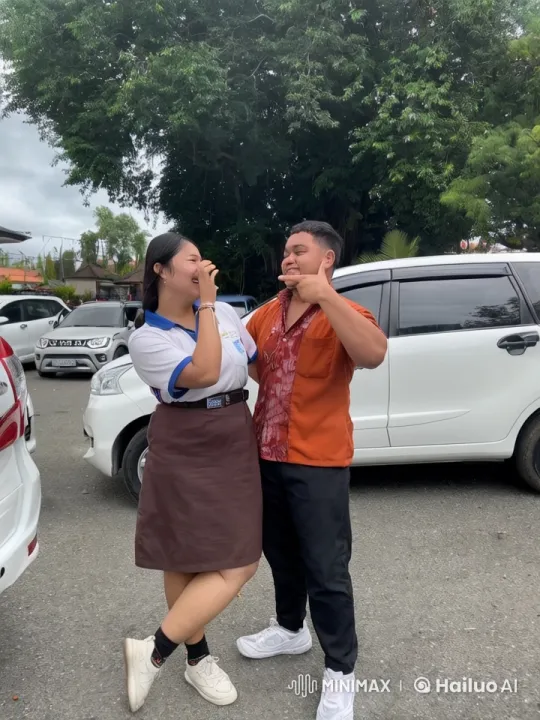 Playful Kung Fu Pose Imitation in Parking Lot – AI Generated Video | Hailuo AI