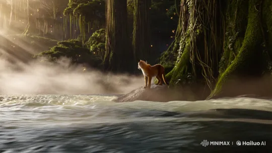 Animals at River's Edge Face Peril with Tension and Beauty – AI Generated Video | Hailuo AI