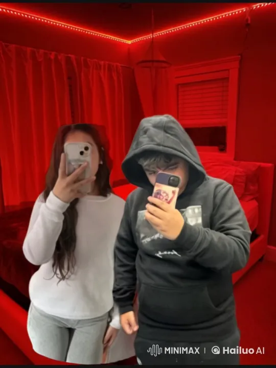 Intimate Moment Captured in Red-Lit Room – AI Generated Video | Hailuo AI