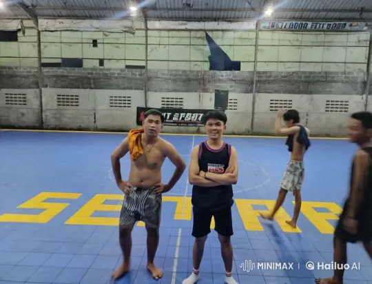 Indoor Kungfu Display by Four Men in Sports Hall – AI Generated Video | Hailuo AI