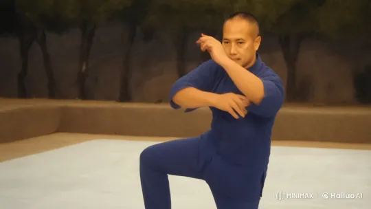 Kungfu Combat: Dynamic Jumping Kicks and Punches – AI Generated Video | Hailuo AI