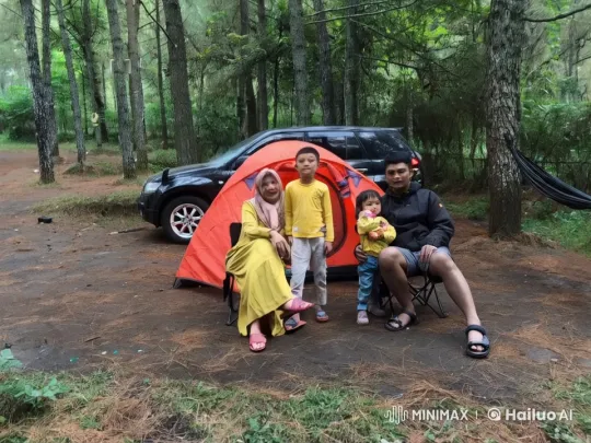 Child Practices Kung Fu in Forest Family Camping Scene – AI Generated Video | Hailuo AI