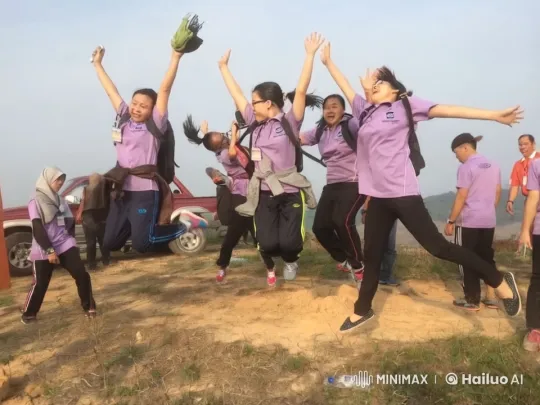 Purple Shirt Group Performing Energetic Kungfu Display – AI Generated Video | Hailuo AI