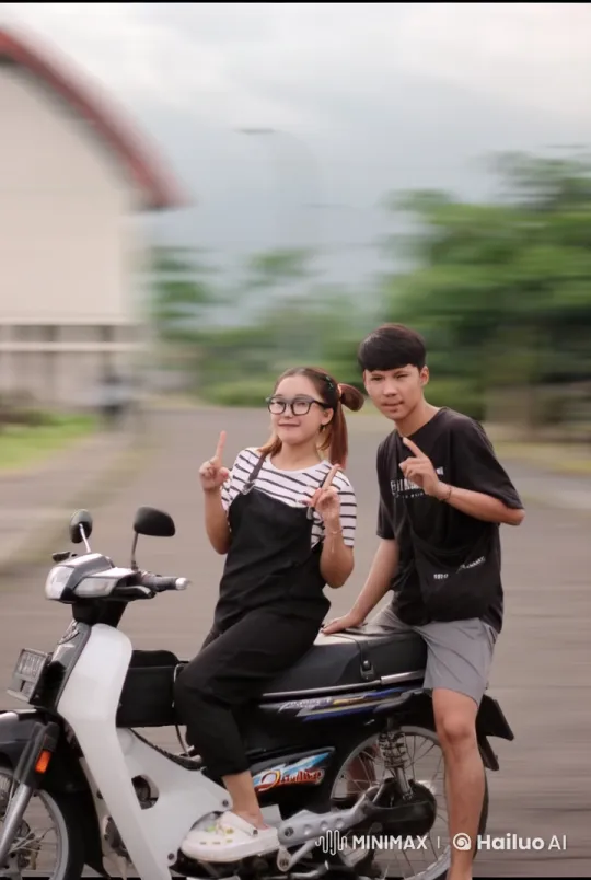 Couple Demonstrates Dynamic Kung Fu on Motorcycle – AI Generated Video | Hailuo AI