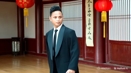 Professional Man Demonstrates Tai Chi in Elegant Chinese Dojo – AI Generated Video | Hailuo AI