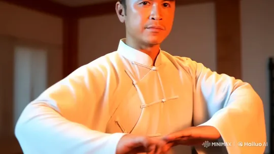 Martial Artist Demonstrates Graceful Kung Fu Moves – AI Generated Video | Hailuo AI