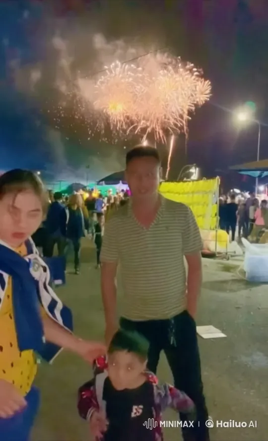 Martial Arts Display at Nighttime Fair with Fireworks – AI Generated Video | Hailuo AI