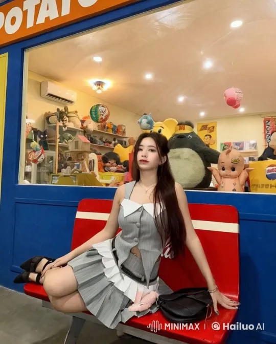 Retro Cafe: Woman Dancing with Plush Toys – AI Generated Video | Hailuo AI