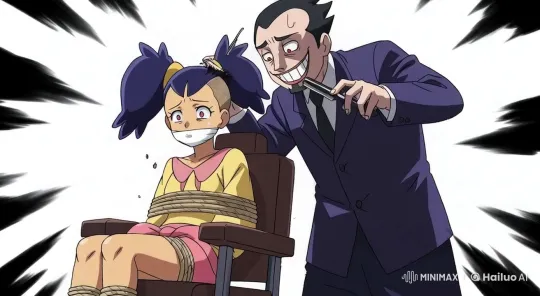 Evil Barber Slices Girl's Hair in Sinister Scene – AI Generated Video | Hailuo AI